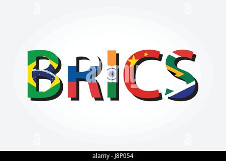 BRICS . associazione di 5 paesi ( Brasile . russia . india . La Cina . sud africa ) Illustrazione Vettoriale