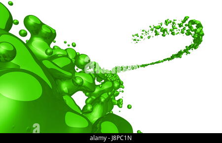 Splash verde isolato Foto Stock