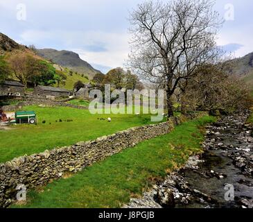 Agriturismo e fiume Sprint, Sadgill Foto Stock