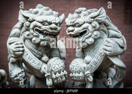 Custode cinese i lions di Hong Kong Foto Stock