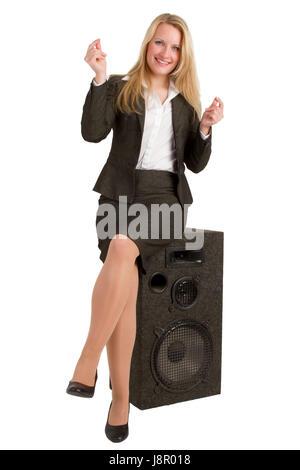 Musica, femmina, dita, altoparlanti, donna, mano, mani, bella beauteously, Foto Stock