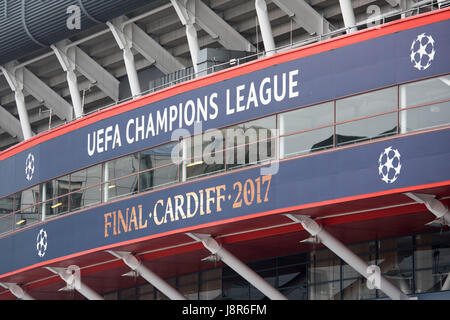 CARDIFF, GALLES - 29 Maggio: una vista generale del Principato Stadium che sarà ribattezzato "dello stadio nazionale del Galles per la Champions League fi Foto Stock