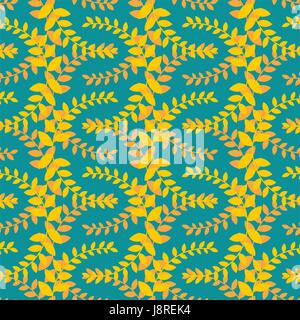 Olive Branch seamless pattern. Golden ghirlanda floreale ornamento Illustrazione Vettoriale