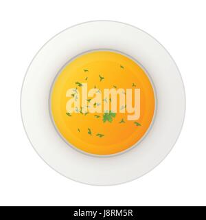 Colorato icona zuppa isolato su bianco Illustrazione Vettoriale