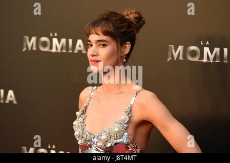 Madrid, Spagna. 29 Maggio, 2017. Il French-Algerian attrice Sofia Boutella, 35 anni, costituisce per i supporti durante la premiere de 'La Momia' (la mummia) a Callao cinema di Madrid. Credito: Jorge Sanz/Pacific Press/Alamy Live News Foto Stock