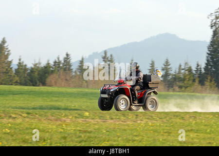 Con il quad nel terreno Foto Stock