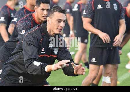 Auckland, Nuova Zelanda. Il 30 maggio 2017. Charnze Nicoll-Klokstad dei guerrieri durante la Nuova Zelanda NRL Warriors sessione di allenamento ad Auckland, in Nuova Zelanda il 30 maggio 2017. (Foto: Shirley Kwok/Pacific Stampa) Credito: PACIFIC PRESS/Alamy Live News Foto Stock