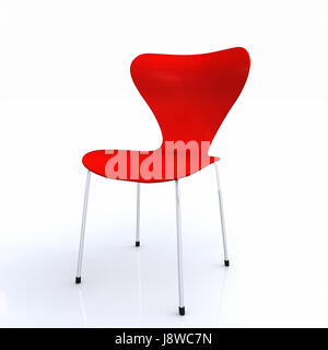 Sgabello, moderno e modernità, argento, sedile, hump, ergonomico, sedia, rosso, attendere, Foto Stock