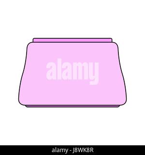Rosa borsa per il trucco estetista. Confezione per cosmetici isolato Illustrazione Vettoriale