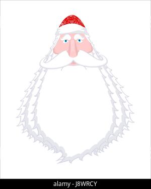 Ded Moroz- russo Babbo Natale. Santa della Russia - padre Frost. Natale uomo vecchio nel cappuccio rosso. Nuovo anno fiaba carattere. Modello di natale Illustrazione Vettoriale