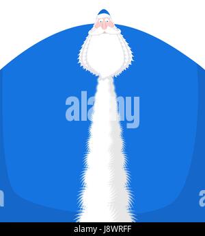 Il russo Babbo Natale ( Ded Moroz). Santa della Russia- Padre Frost. Natale vecchio uomo in tuta blu. Nuovo anno fiaba carattere. Modello di natale Illustrazione Vettoriale