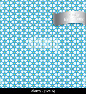 Sfondo fiori, vettore seamless pattern. Dimenticare blu-me-non fiori, disposti sotto forma di una griglia Illustrazione Vettoriale