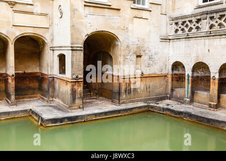 Antiche terme romane della città di Bath, Regno Unito Foto Stock