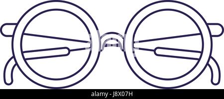 Linea viola del contorno di icona degli occhiali Illustrazione Vettoriale
