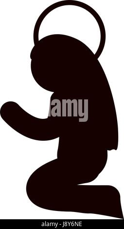 Vergine Maria pittogramma Illustrazione Vettoriale