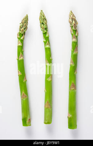 Gli asparagi su uno sfondo bianco isolato Foto Stock