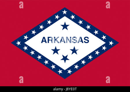 Illustrazione della bandiera dell'Arkansas State in America Foto Stock