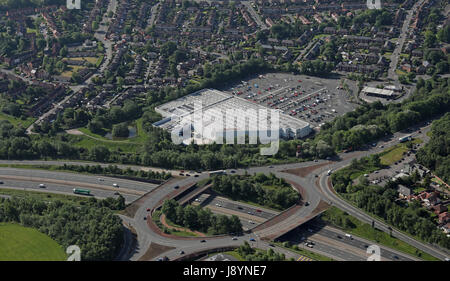 Vista aerea del Sainsbury's supermercato vicino a Heaton Park, Manchester M60 Foto Stock