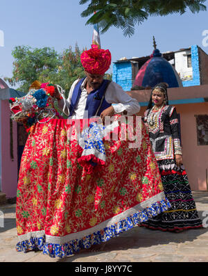 Kalbelia nomadi del Rajasthan, India Foto Stock