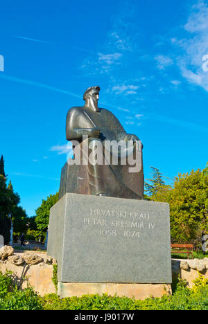 Petar Kresimir IV e XI secolo il re croato, Perivoj Roberta Visanija di Sibenik, Dalmazia, Croazia Foto Stock