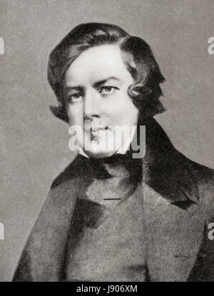 Robert Schumann, 1810 - 1856. Compositore tedesco e critico musicale. Da Hutchinson nella storia delle nazioni, pubblicato 1915. Foto Stock