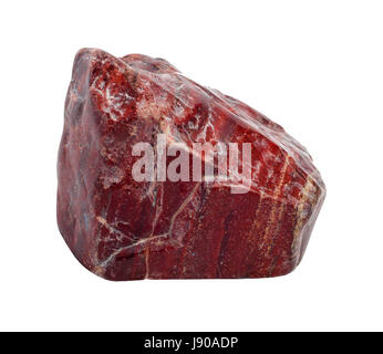Diaspro Rosso pezzo grezzo isolato su sfondo bianco Foto Stock