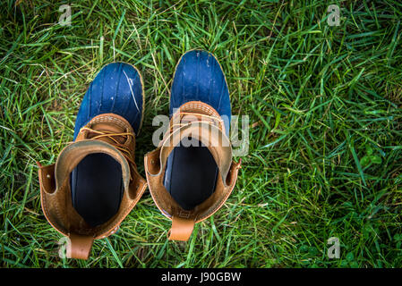 Campeggio stivali Foto Stock
