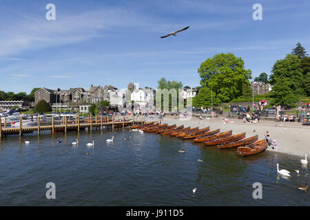 Cumbria, Regno Unito. 31 Maggio, 2017. Lago di Windermere Lake District Cumbria.Bowness Bay sul Lago di Windermere .chiari cieli blu tutto il giorno sul Lago di Windermere .i turisti fanno la maggior parte di esso nel tardo pomeriggio come cloud è forecastby 7.pm questa sera, con la pioggia da 5.00pm domani Credit:Gordon Shoosmith/Alamy Live News Credito: Gordon Shoosmith/Alamy Live News Foto Stock