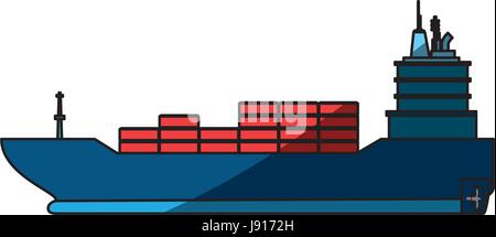 Freigther NAVE BARCA Illustrazione Vettoriale