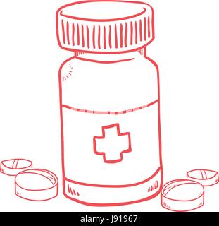 Pillole di flacone di farmaco Illustrazione Vettoriale