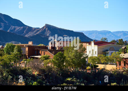 Mini di Hollywood o Oasys, è un Western spagnolo-stile theme park, situato vicino alla città di Tabernas nella provincia di Almeria, Andalusia. Foto Stock