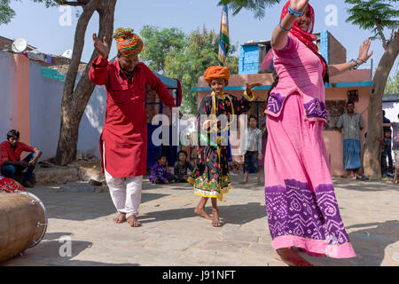 Kalbelia nomadi del Rajasthan, India Foto Stock