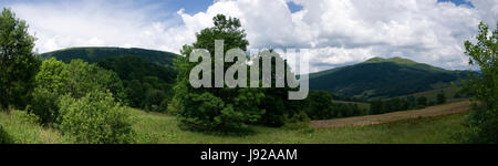 Hill, nazionale polacco, lucidatura, riserva, mountain, prato verde, blu, a piedi, Foto Stock