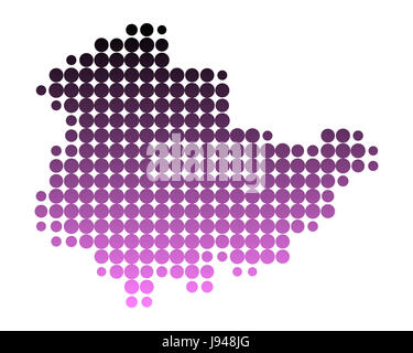 Illustrazione, Turingia, cerchio, card, macchiato, dot, raster, membro, design, Foto Stock