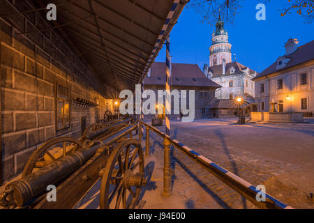 Castello di Cesky Krumlov nella Boemia meridionale della Repubblica ceca. Foto Stock