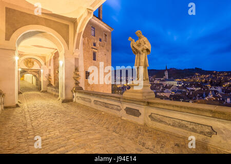 Castello di Cesky Krumlov nella Boemia meridionale della Repubblica ceca. Foto Stock