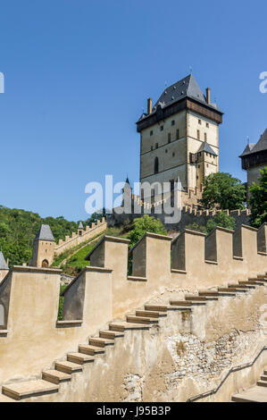 Il castello di Karlstejn, Repubblica Ceca Foto Stock