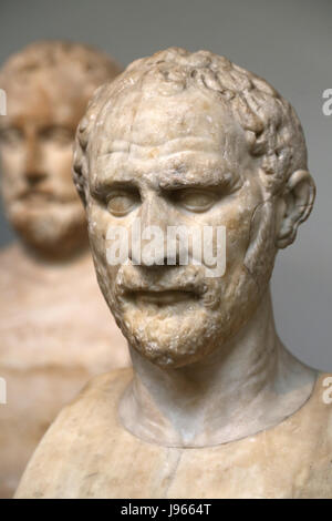 Demosthenes (384-322 AC). Statista greco e oratore dell'antica Atene. British Museum. Londra. Regno Unito. Foto Stock