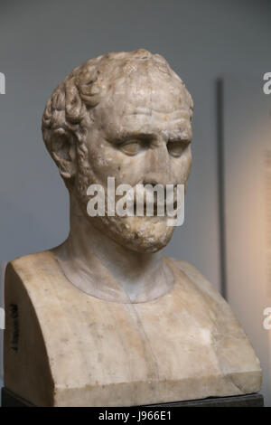 Demosthenes (384-322 AC). Statista greco e oratore dell'antica Atene. British Museum. Londra. Regno Unito. Foto Stock