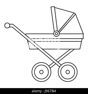 La PRAM icona in stile contorno Illustrazione Vettoriale