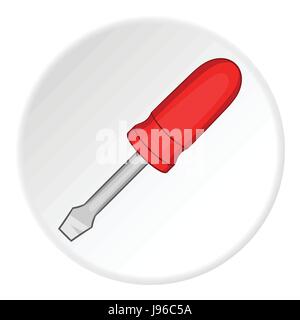 Meno icona raffigurante un cacciavite, stile cartoon Illustrazione Vettoriale