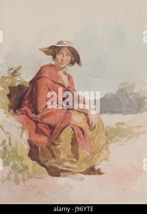 Thomas mittente Sitzende mit rotem Umhang in Landschaft ca1830 Foto Stock