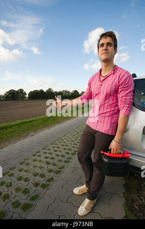 Pollice su per il gas Foto Stock