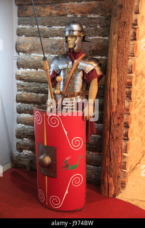 Soldato Romano, Età del Ferro museo, Andover, Hampshire, Inghilterra, Regno Unito Foto Stock