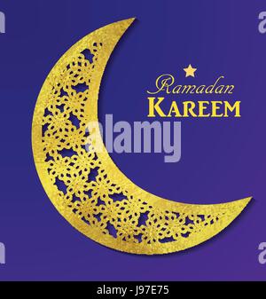 Il Ramadan Kareem scintillante di biglietto di auguri Illustrazione Vettoriale