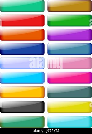 Set di colori pulsanti web, illustrazione vettoriale Illustrazione Vettoriale