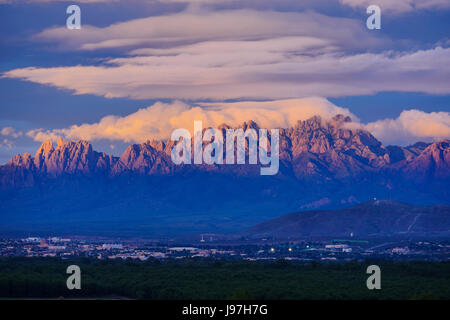 Montagne Organ deserto picchi Monumento Nazionale, vicino a Las Cruces, Nuovo Messico Foto Stock