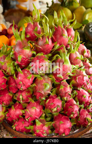 Dragon frutta, può Duoc Mercato, lungo una provincia, il Delta del Mekong, Vietnam Foto Stock