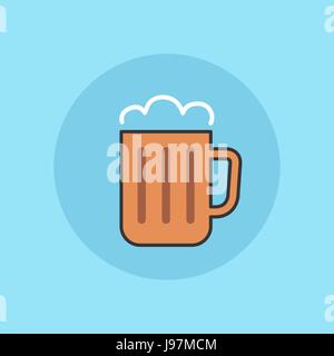 Boccale di birra semplice piatto illustrazione vettoriale icona. Illustrazione Vettoriale