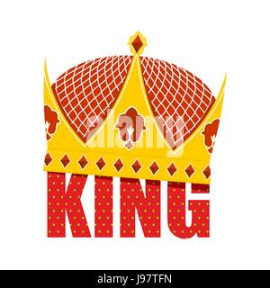 Corona in oro con diamanti. La corona per il re. Illustrazione Vettoriale Royal accessorio Illustrazione Vettoriale